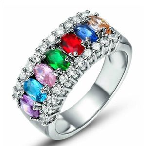 Women’s colored silver band